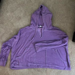 Free people movement cropped purple terry cloth sweatshirt - size medium